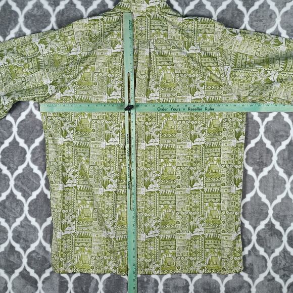 Tropical Green Patterned Casual Button Down Shirt - Picture 5 of 8